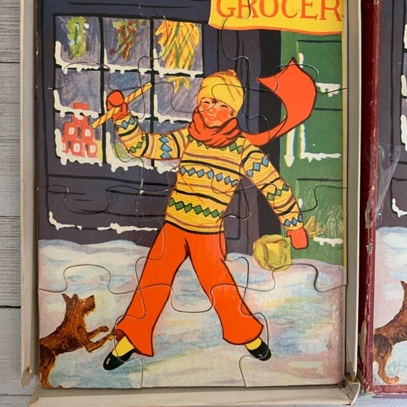 Handy Spandy & Little Tom Tucker Cardboard Puzzles 30s/40s Original Box VTG RARE - Picture 2 of 9